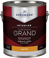 Roswell Paint Center (in.SIDE.out) Coronado Grand is an acrylic paint and primer designed to provide exceptional washability, durability and coverage. Easy to apply with great flow and leveling for a beautiful finish, Grand is a first-class paint that enlivens any room.boom